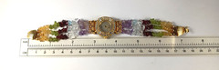 Lucoral Quartz Watch ~ Gemstone Beads Rhinestones MOP Face ~ Needs Battery