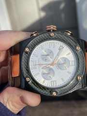 Swiss Legend Throttle Chronograph Black/Rose Gold Watch SL-40025-RB-22 NOS FULL