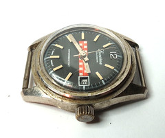 VINTAGE SWISS MENS LUCERNE CALENDAR MANUAL WIND WRISTWATCH NO BEZEL?