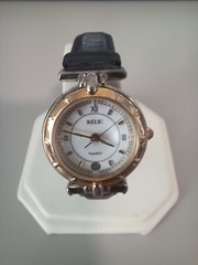 Relic Watch Women Silver Gold Dual Tone, Date, NEW BATTERY 8.5″ in length