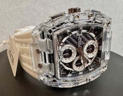 Invicta S1 Rally 70145 Men’s Quartz Chronograph Clear Case/White Band New in Box