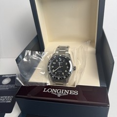 NEW Longines Spirit Zulu Time 42mm Black Dial Steel Men’s Watch L38124536