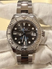 Rolex Yacht-Master Automatic Date 37mm Gray Dial Steel Bracelet Box & Papers