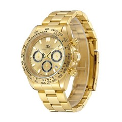 Kenneth Scott Men’s Multi Function Watch | Champagne Dial, Gold Case & Strap