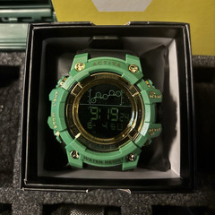 Invicta Activa Men’s Digital Quartz Sport Green/Gold Black Rubber Strap w/ Box