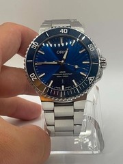 Oris Aquis Date 43.5mm Blue Dial Stainless Steel Bracelet Box & Papers Ref 7789