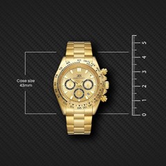 Kenneth Scott Men’s Multi Function Watch | Champagne Dial, Gold Case & Strap