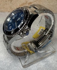 Invicta Men’s Watch Ice Blue Sunburst Dial Black Bezel Stainless Steel New