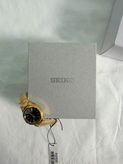 Seiko 5 SYME48K1 Women’s Automatic Gold-Tone Watch – New in Box