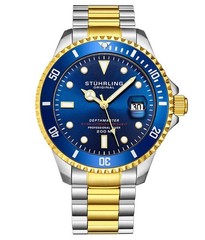Aquadiver Blue Dial/ Silver Gold Stainless Steel Swiss Auto | Blue Dial Wristwat