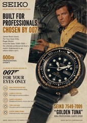 Seiko Golden Tuna 7549-7009 600m Titanium Dive Quartz Black Dial Men’s Watch