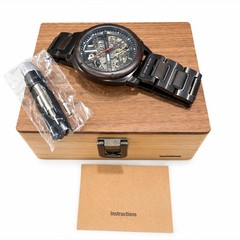AvantWood Men’s Black Skele – Black Steel & Black Sandlewood -AUTOMATIC (45MM)