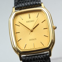 Vintage [Near Mint] SEIKO DOLCE 5E31-5B30 Gold Tone Men’s Watch From JAPAN