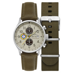 Classic Chronograph Khaki / Leather | Khaki Dial Wristwatch AV-4011-1B