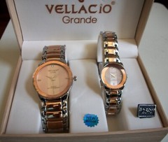 Vellacio his and her boxed fashion dressy casual wrist watch set good for gift