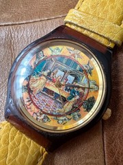 TUSCIART Art Watch Dinner Party Made in Italy Quartz Unisex Art Painting Limited