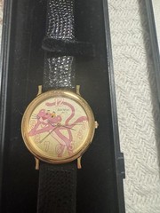 Vintage Pink Panther Armitron Quartz Watch 1990s Gold Tone New Battery Works