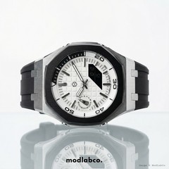 MLC-314 modlab company BESPOKE Octagonal White Dial Silver Rubber 42mm Watch
