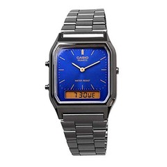 Casio Vintage AQ-230GG-2A Analog Digital Dual Time Watch Blue Men Japan New