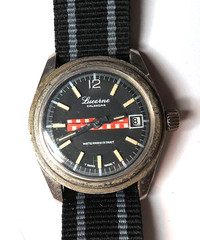 VINTAGE SWISS MENS LUCERNE CALENDAR MANUAL WIND WRISTWATCH NO BEZEL?