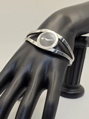 Movado Amorosa Ladies Swiss Watch Stainless Steel Case And Bracelet Black Dial