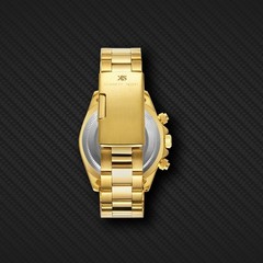 Kenneth Scott Men’s Multi Function Watch | Champagne Dial, Gold Case & Strap