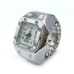 New Digital Quartz Finger Watch Ring for Women Men Vintage Sliver Mini Punk Watc