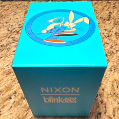 Nixon Time Teller blink-182 Quartz Watch Silver Case Blue/White Dial Nylon Box
