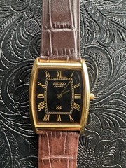 BLACK Dial Vintage Seiko Slim Quartz Men’s Wrist Watch