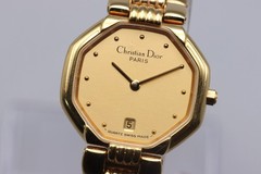 [Near MINT] Vintage Christian Dior 48.133 Octagon Gold Quartz Swiss Made Watch