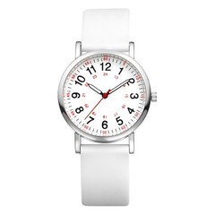 Women Silicone Strap 12H/24H Big Dial Easy Reader Analog Quartz Cuff Wrist Watch