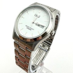 Citizen Q&Q watch, new battery, day-date, stainless steel, men’s, workin
