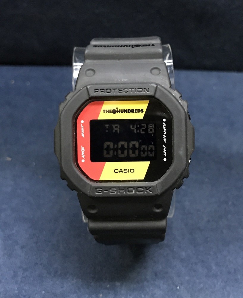 Casio GShock X The Hundreds DW5600HDR Digital Wristwatch Unisex Black Red Yellow