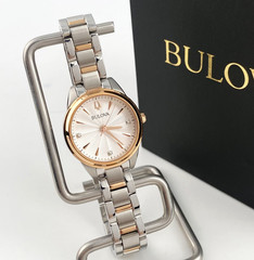 Bulova Sutton Rose Gold Diamonds White Dial Women’s Watch 98P200