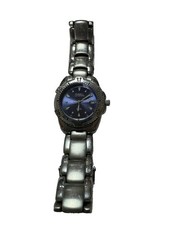 Fossil Blue/Purple Quartz Analog Watch Blue Dial Date 100m SS Silver Bracelet