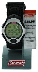 Coleman Men’s dual time stop Watch with Flashlight 40373