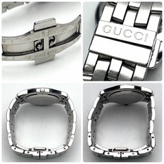 Gucci 5500M Date Quartz Silver Black Dial Wristwatch Japan 071705