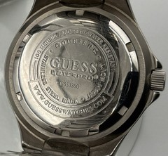 Men’s GUESS Waterpro Silver Tone Steel Bracelet Watch 100M 300Ft
