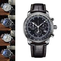 Mens Leather Band Fashion Luxury Airship Business Casual Men Watches – NEW