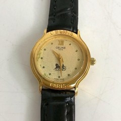 CELINE Ladies Watch Bezel Logo Engraved Authentic Used