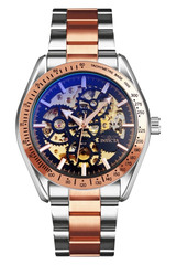 Invicta Objet D Art Men’s Quartz Skeleton Dial Tachymeter Two-Tone SS Box