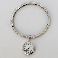 22MM Women’s Bracelet Watch White Dial Gray Bracelet Band 7.75″ New Battery