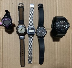 Casio A159w, Forster & Timex Expedition, Ladies Ironman Used Watch Lot 5 Pcs