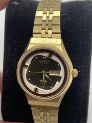 Citizen Automatic Eagle Watch Women’s Gold Tone Day Date 4-286243 Working Read