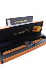 $495 NEW – Stuhrling Men’s C986M 44mm Chronograph Quartz Leather Strap Watch