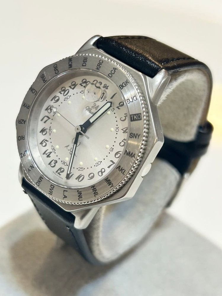 Seiko World Time Quartz Mens Wristwatch 24Hour, Running, 20.5cm wrist