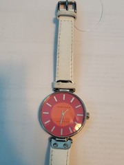 Anne Klein Sherbet Colored Women’s Watch 34mm WR 100 Feet – New Battery Leather
