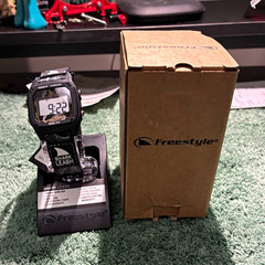 Freestyle Shark Leash Digital Watch Black Alarm Chrono Dual Time 300 ft w/ Box