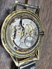 Vintage 1960’s Bulova Watch M0 Gold Tone July 1969 Calendar Band Repair Parts
