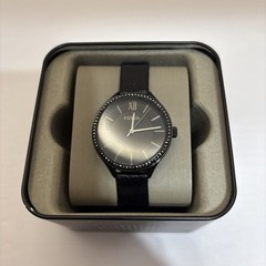 FOSSIL BQ3427 Black IP Stainless Steel Crystal Dial PU Strap Watch Tested